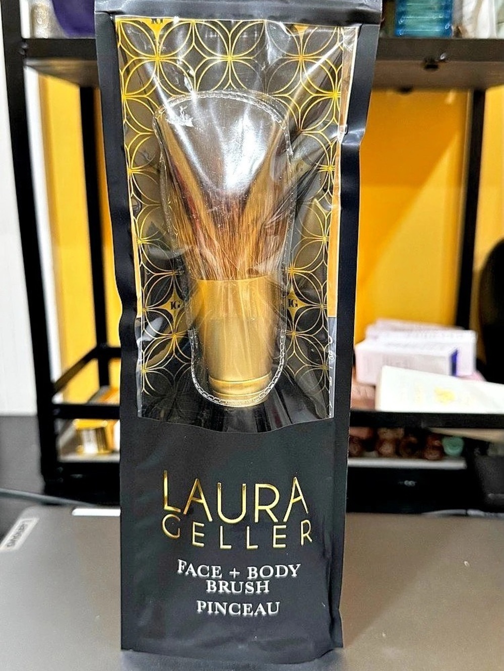 Laura Geller Face + Body Brush Gold & Black brand new